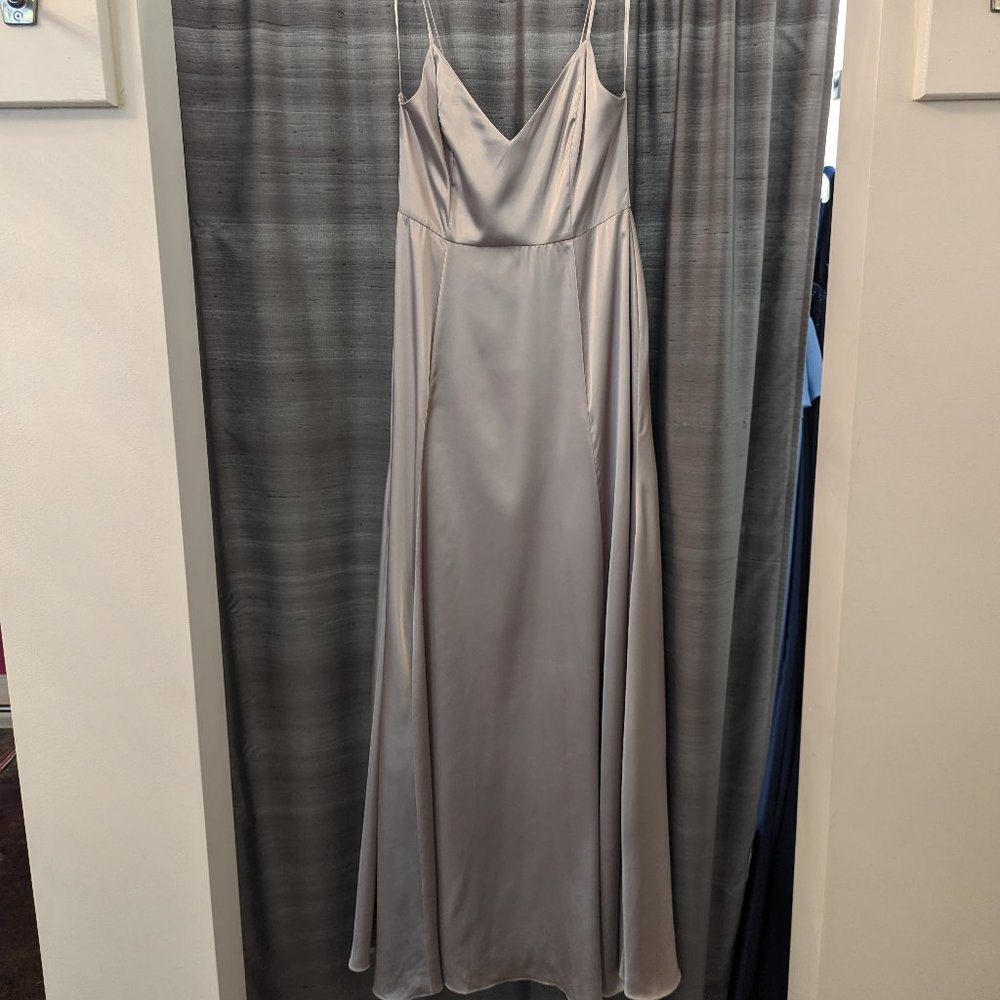 Joanna August, silver satin size 10